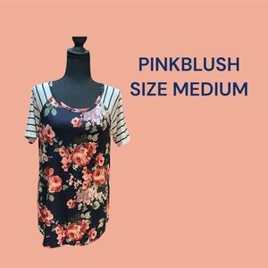 PINKBLUSH SIZE MEDIUM WOMENS FLORAL TOP GENTLY WORN